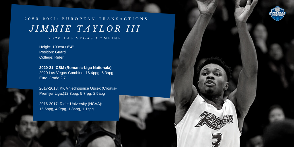 European Transaction Jimmie Taylor III (Rider) Overseas Basketball